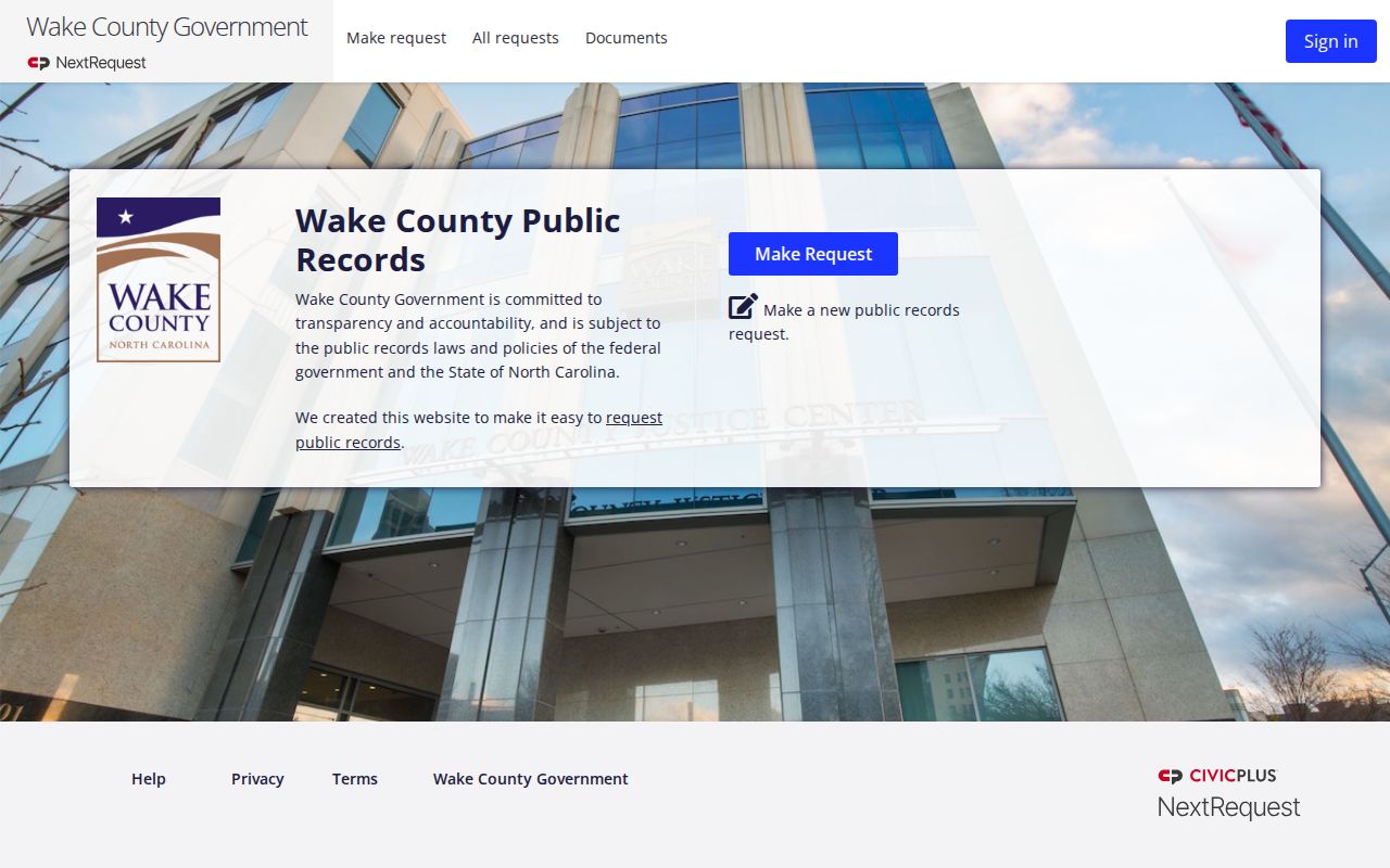 Wake County arrest lookup public records request portal